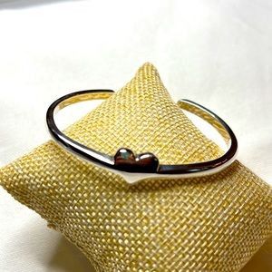 Sterling Silver Heart Cuff Bracelet